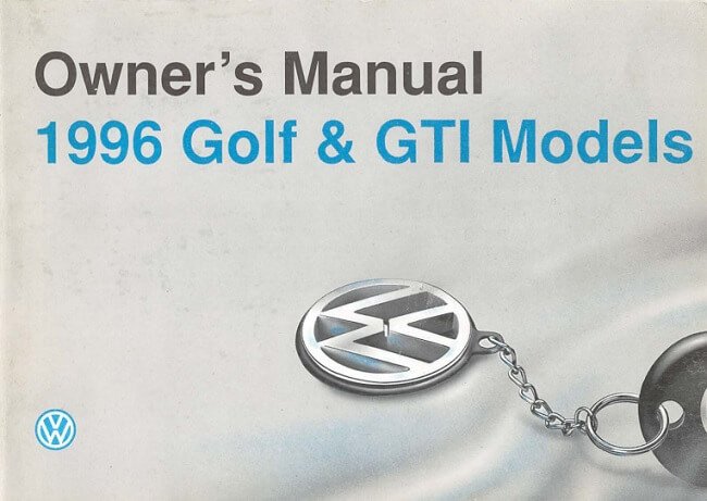 1993 VW Golf Owner's Manual