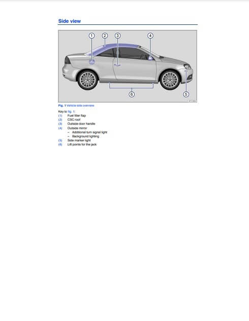VW Eos 2005-2010 Owner's Manual